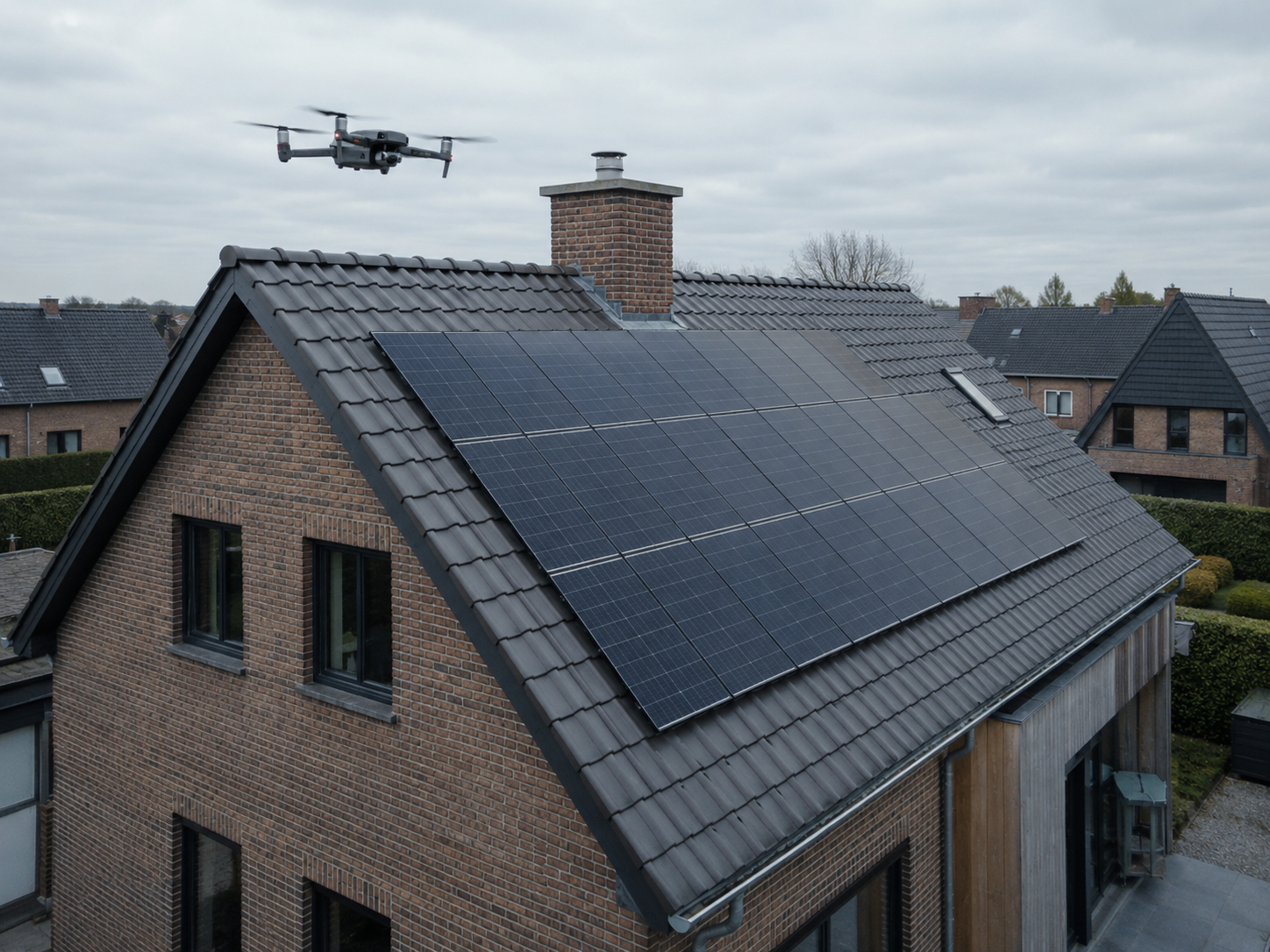 Drone-inspectie van een woning